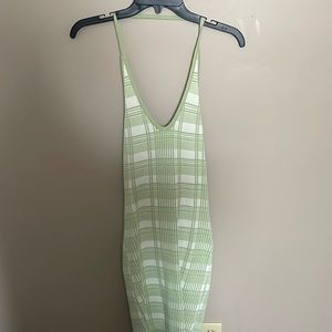 green and white plaid shein dress. size small.
